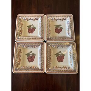 Williams Sonoma Bowls Set Verger Tuscan Style Square Cherry Set of 4 Italy